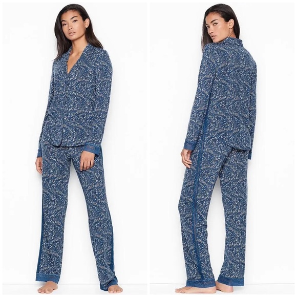 💙 Victoria's Secret, Blue Meadow Heavenly Supersoft Modal Pajama Set - Picture 2 of 16